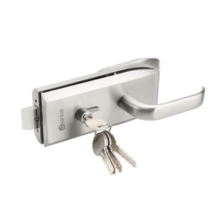 Cerradura de puerta de vidrio con mango de nivel lateral doble de acero inoxidable para oficina
