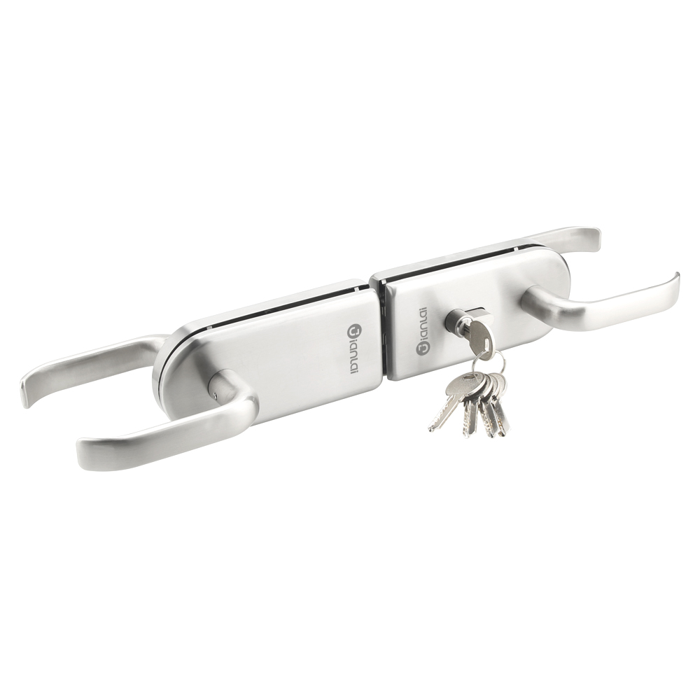 Accesorios para puertas y ventanas Cerradura de puerta de vidrio doble de acero inoxidable bien pulida