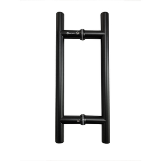 Manija de puerta de vidrio templado de color negro mate comercial